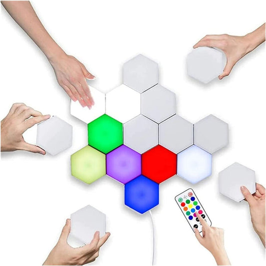 Lampada da parete a led esagonale rgb con app remoto control night light