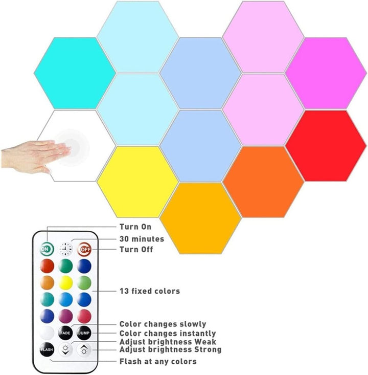 Lampada da parete a led esagonale rgb con app remoto control night light