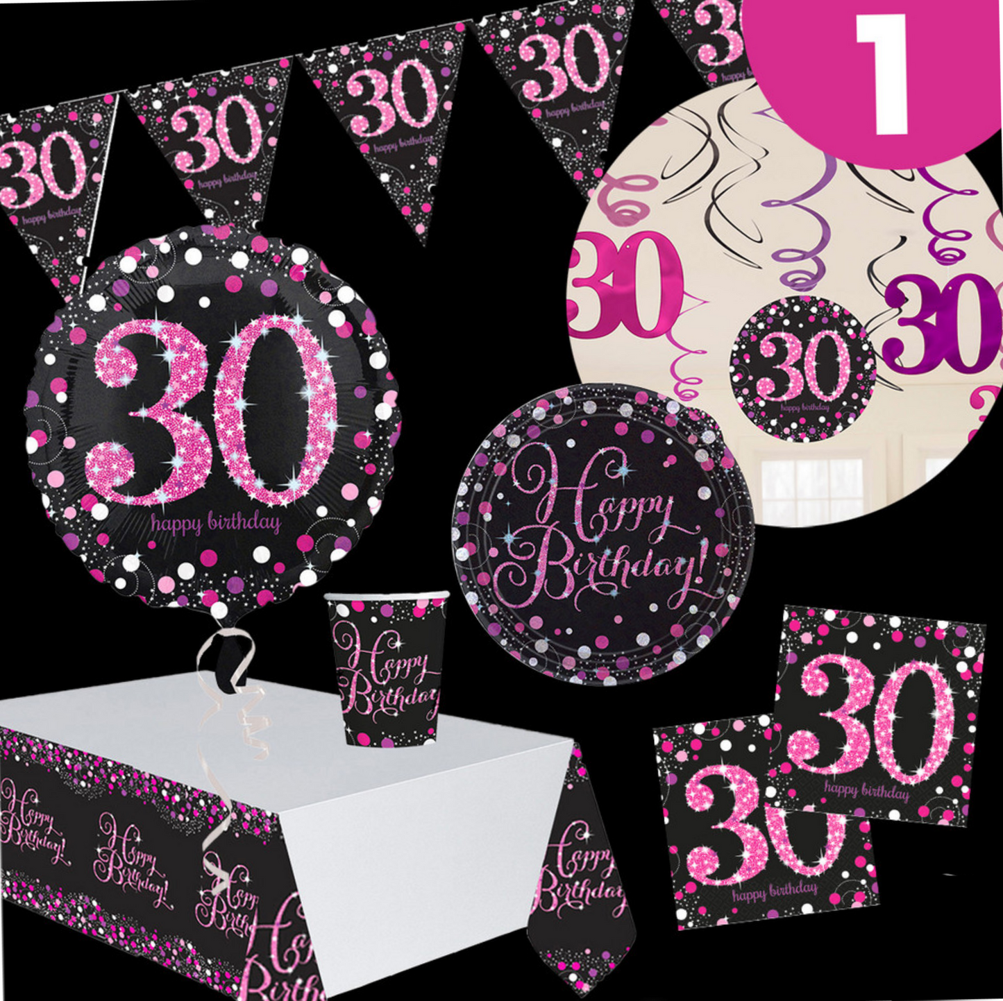 Kit Compleanno Scintillante Rosa