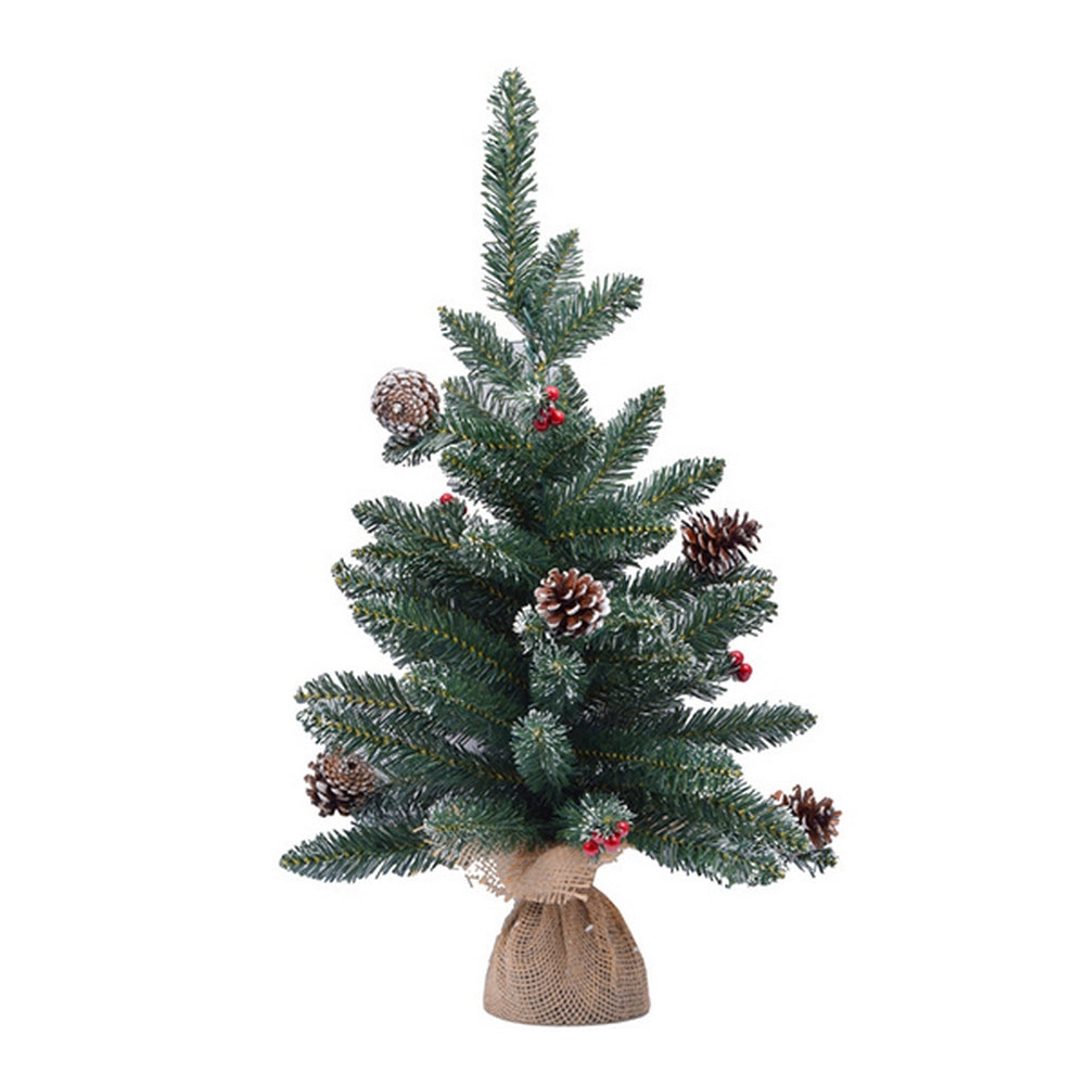 Albero di Natale da tavolo Corvara 60cm 53 rami con bacche e pigne Viscio