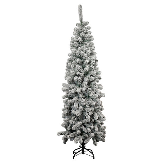 Albero di Natale Slim Gran Paradiso innevato 150cm verde e bianco Viscio