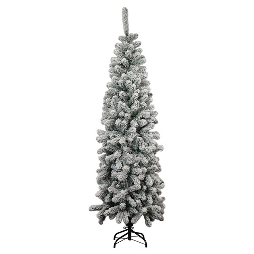 Albero di Natale Slim Gran Paradiso innevato 180cm verde e bianco Viscio