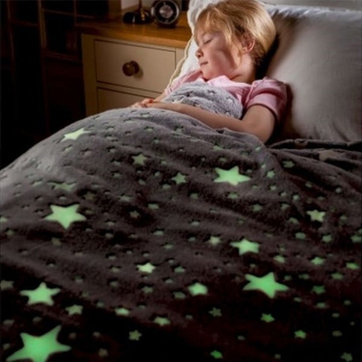 Coperta Magica Fluorescente per bambini plaid in pile con stelle che si illuminano al buio morbida idea regalo