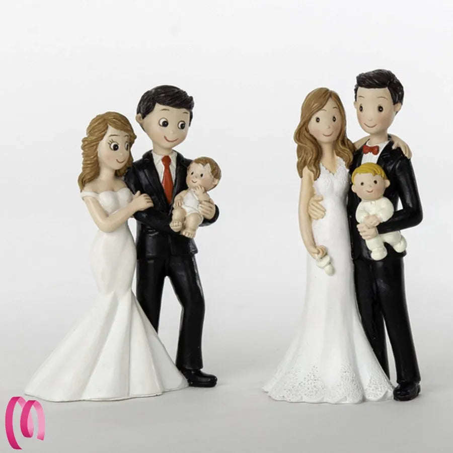 Cake Topper sposi con bambino