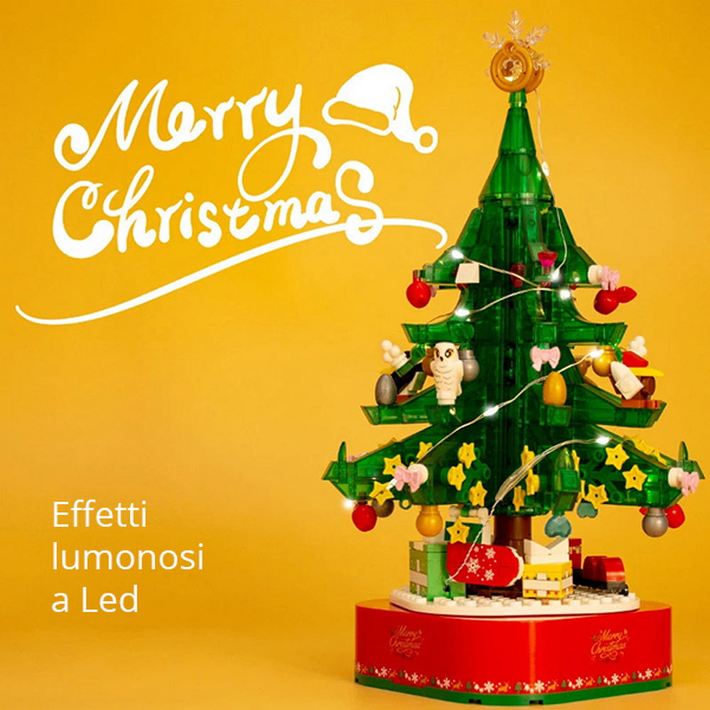 Carillon componibile a mattoncini Albero di Natale con luci Led Wisdom