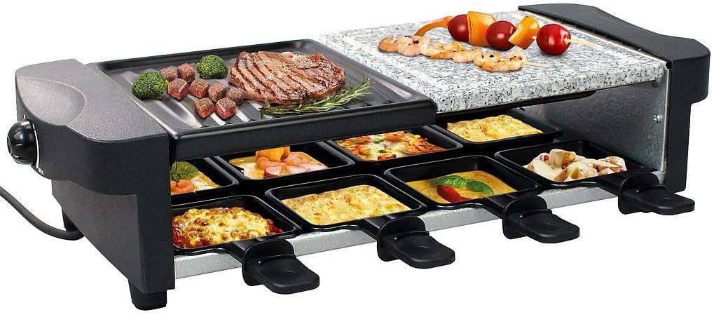 Raclette Grill Multifunzione 3 in 1 Elettrica 1200W Pietra Naturale