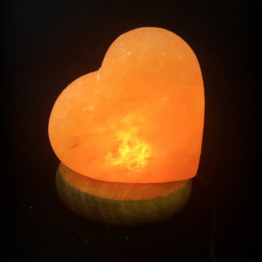 Lampada di Sale Himalayano USB Rosa naturale a forma di Cuore 600gr LedLedITALIA